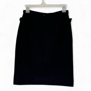 Vintage Extra Small XS Classic Black Wool Agnes B Pencil Mini Skirt Minimalist